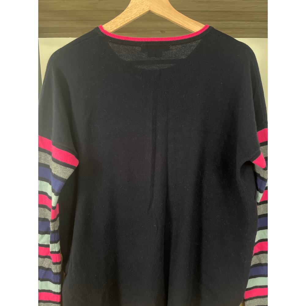 Boden Berwick Crewneck Sweater Small Navy Pink Wool Blend - Picture 7 of 9